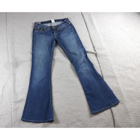 Vintage True Religion Jeans Womens 27 Raegan Low Rise Bell Bottom Gold Label USA - Picture 1 of 11